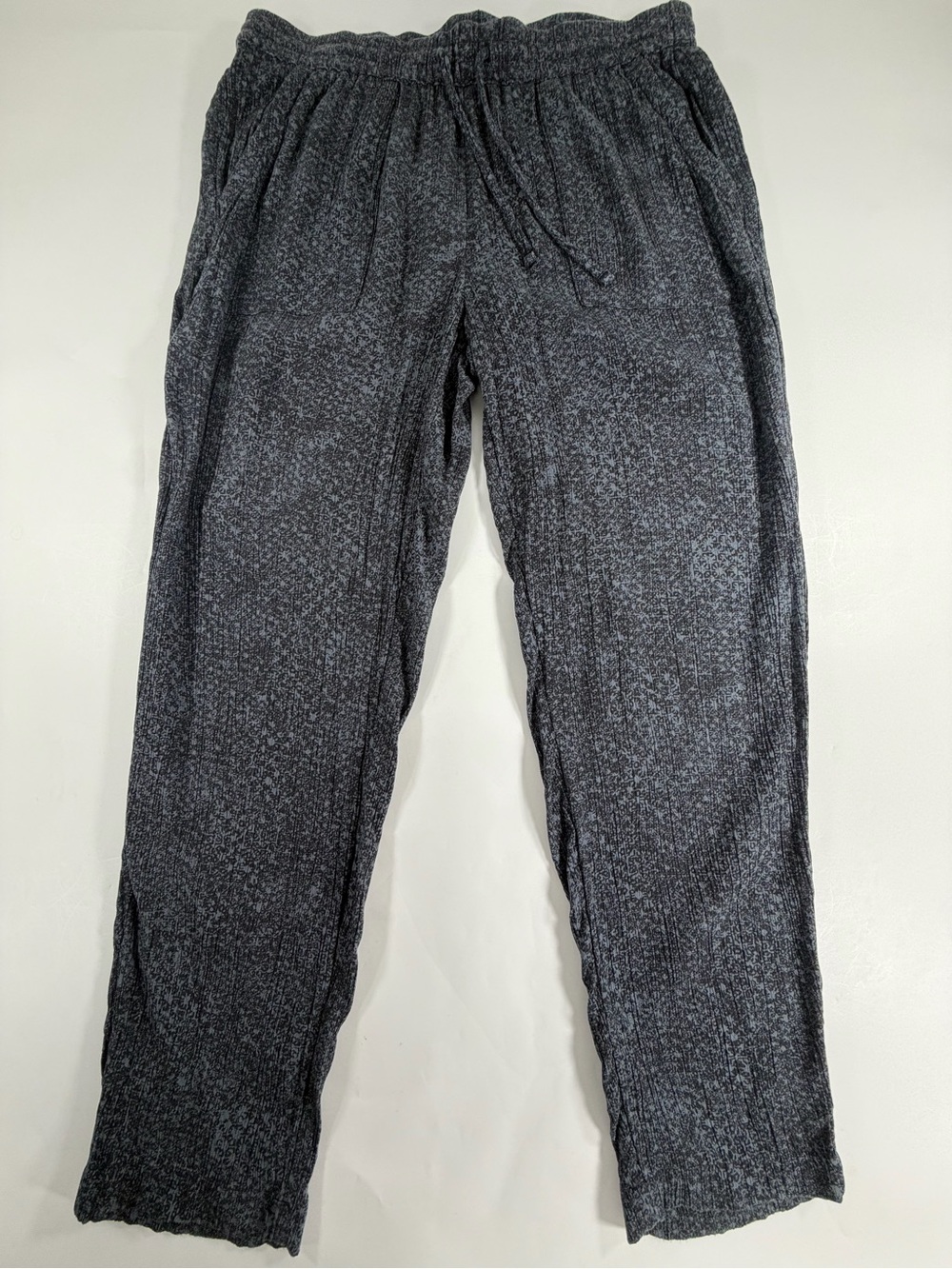 prAna Breathe Wide Leg Lounge Pants Heather Gray Boho Crinkle Pull On Womens S